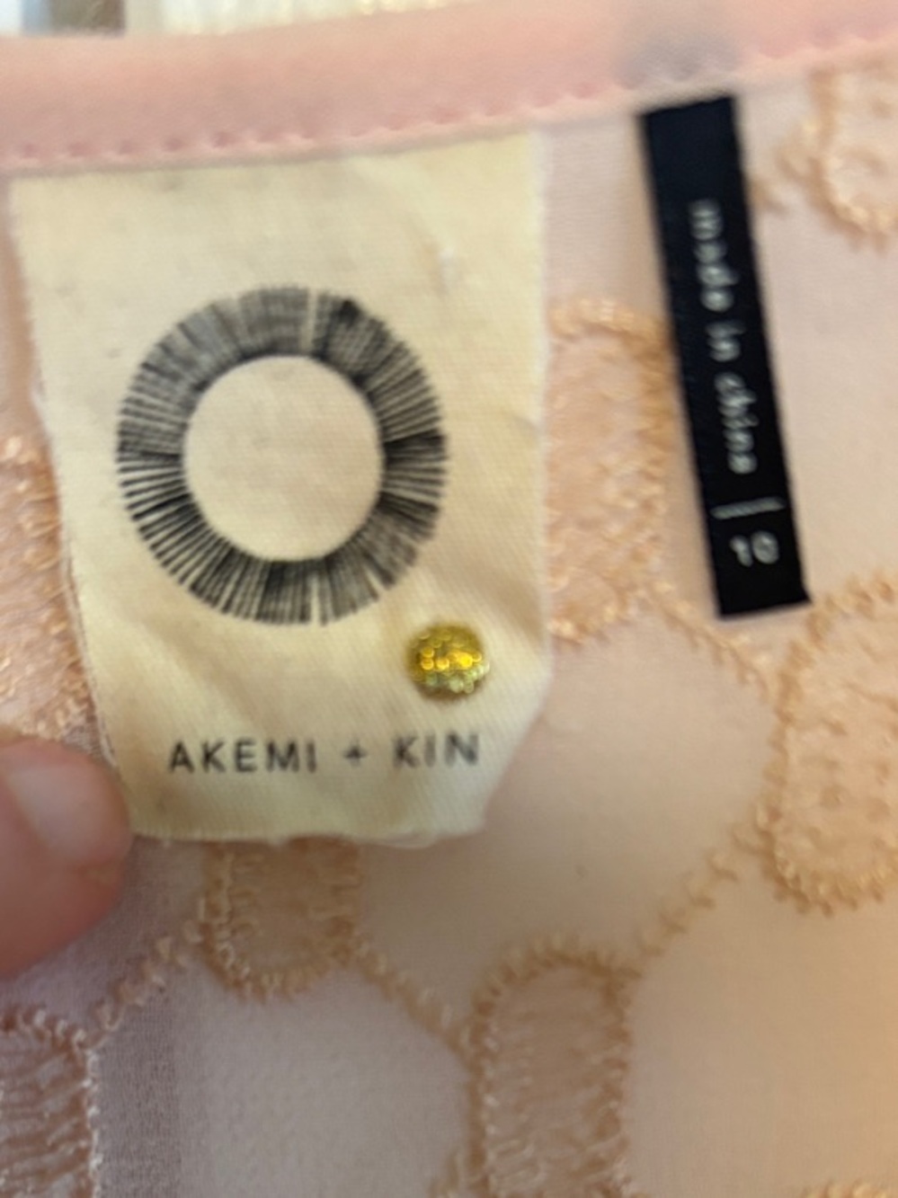 Akema + Kin Anthropologie Eyelet V-Neck Babydoll Mini Dress in Blush - Picture 4 of 4